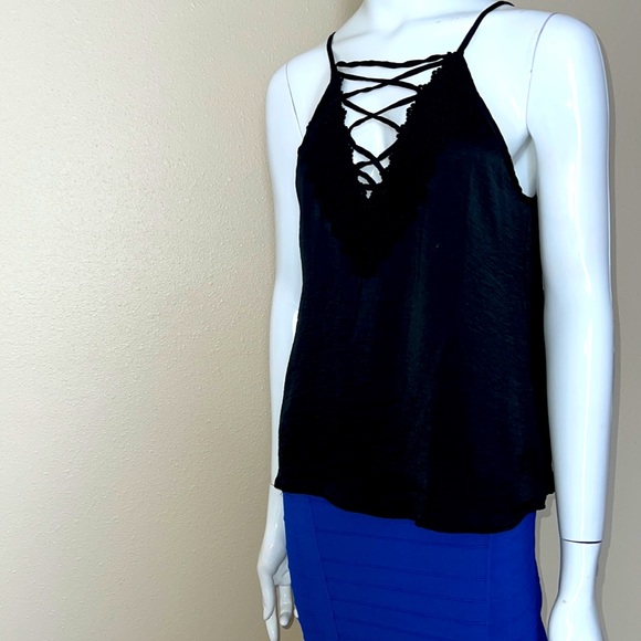 Love on a Hanger graphic tank top, Size Junior XS, blue embellished FREE SPIRIT